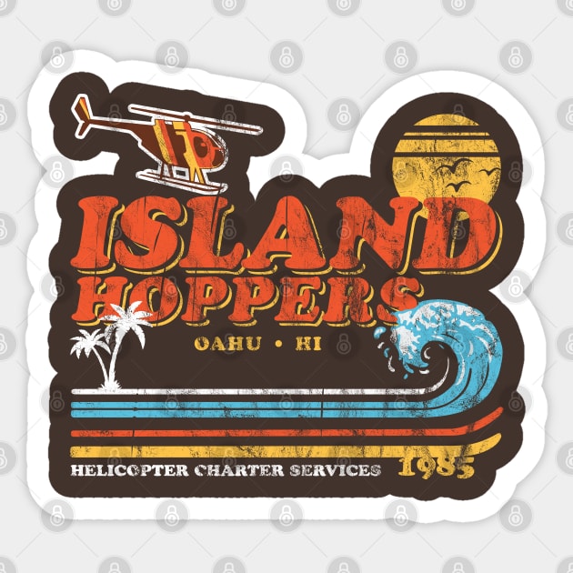 Island Hoppers Retro Worn Sticker by Alema Art